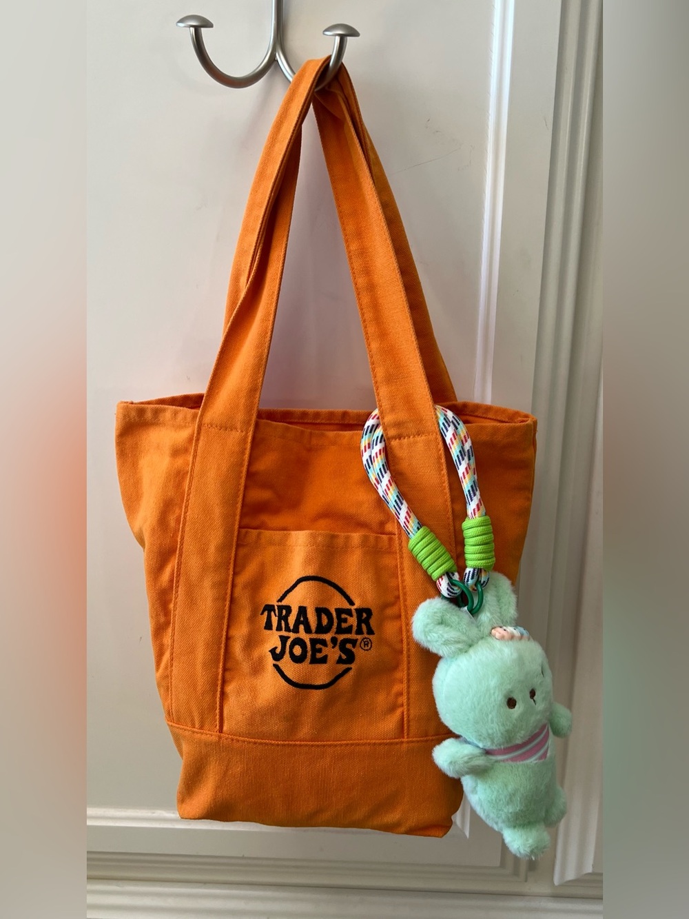 Trader Joe's Orange 🎃 Tote Bag with Plush Charm